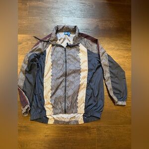 Adidas Men's Black and Cream Windbreaker
